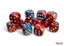 Gemini Red-Teal/gold 16mm d6 Dice Block (12 dice) - CHX26662